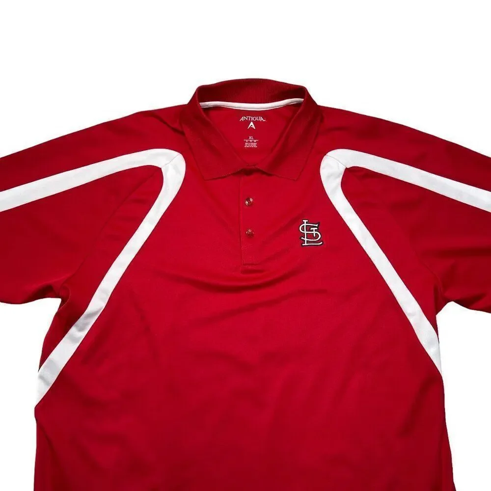 Antigua Men's St. Louis Cardinals‎ Embroidered Point Desert Dry Polo
